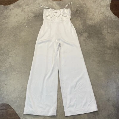 Rachel Zoe Jumpsuit Womens 8 White Bridgette Sleeveless Wide Leg Day Party - Image 1 of 4
