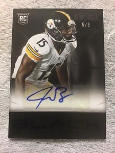2013 Panini Black JUSTIN BROWN Rookie RC Autograph Black #d 5/5 Steelers - Picture 1 of 5