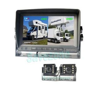7" HD IPS Car Rear View DVR Monitor + 2 xAHD 1080P 170° 4Pin Reversing Camera - Picture 1 of 12