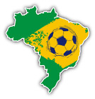 Mapa Brazylii Emblemat piłkarski Sport Samochód Zderzak Naklejka - "ROZMIARY"