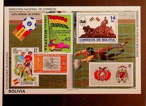 BOLIVIA Sc 355(NOTE1) NH SOUVENIR SHEET OF 1982 - SOCCER WORLD CUP - Picture 1 of 1