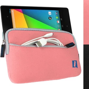 Pink Neopren Tasche Hülle Case für Neue Google Nexus 7 FHD 2. Gen (Aug 2013) - Bild 1 von 1