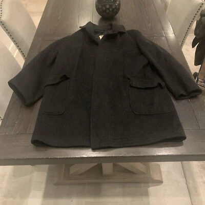 McGREGOR 60s Vintage Donkey Coat Charcoal Gray Wool Melton Size 46 Outerwear - Image 1 of 4