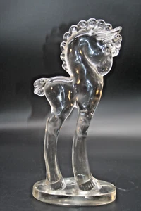 "Figura de pony de pie caballo de Troya 11,5"" arte vidrio transparente Mosser Paden City" - Imagen 1 de 12
