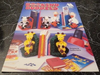 CL22 ANNIE'S ATTIC 1997, CROCHET BOOKEND BUDDIES PATTERN LEAFLET - Image 1 of 2