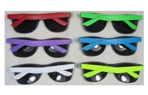 Colourful Frames Sides Black Sunglasses Glasses Summer Trendy Eyewear Disco Hen - Picture 1 of 1
