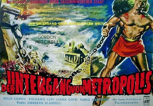 DER UNTERGANG VON METROPOLIS Gordon Mitchell Cortez Orig. Filmplakat A0 gefaltet - Bild 1 von 1