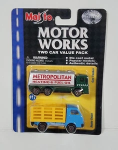 MAISTO MOTOR WORKS Two Car Value Pack Stake Truck, Gae Tanker #17 Diecast Metal - Picture 1 of 2