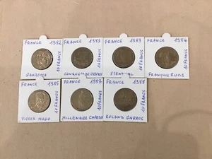 . 7 Piece 10 Francs Commemorative.Série Complete Cupronickel Aluminium .1982/19 - Picture 1 of 2