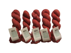 Little Fox Fingering Yarn 5 Vixen Fired Pumpkin Hand Dyed Superwash Merino Silk - Picture 1 of 6