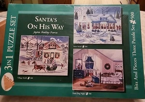 Bits and Pieces NEW Sealed Puzzle 3-in-1 Santa's On His Way 500 CHRISTMAS - Picture 1 of 7