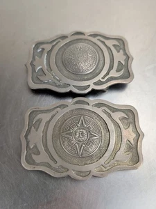 2 Maya Kalender Nickel/Silber Gürtelschnallen Made in Mexico - Bild 1 von 6
