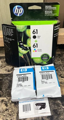 HP 61 Black & Tri-Color Inkjet Printer Ink 2 Pack Set OEM Genuine (2016) - NEW - Image 1 of 4