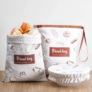 3 Pcs Large 13.8 x 17.7 Inch Sourdough Bread Bag Set Including 1 Reusable Lin... - Picture 1 of 7