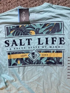 Salt Life T-Shirt Herren Angeln Gr. M NEU leichtes Logo auf der Rückseite Neu mit Etikett - Bild 1 von 8