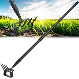 Garden Hoe Weeding Tool, Heavy Duty 62" Long Handle Stirrup Hoe Cultivator, 2... - Picture 1 of 8