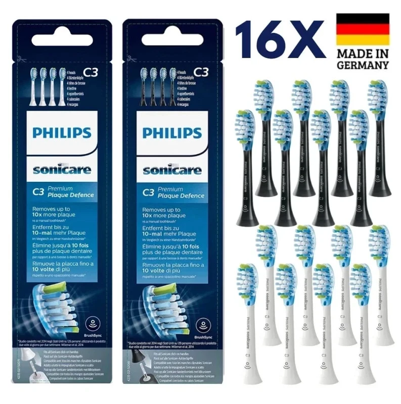 Neu 16er Pack Philips Sonicare C3 Premium Plaque Bürstenköpfe für W2 C1 S HX9048