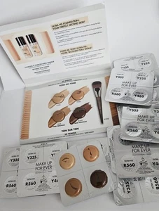12 x MAKE UP FOR EVER Ultra HD Foundation Sample Card Shades Y225 Y335 Y463 R560 - Picture 1 of 4