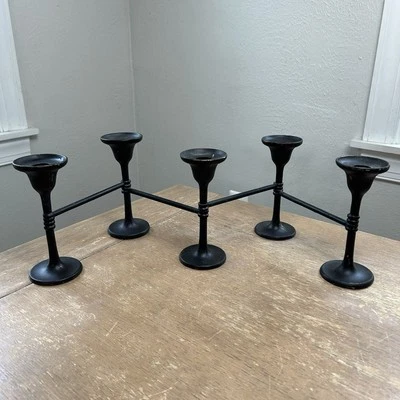 Candelabro PotteryBarn 5 pilares bronze polido a óleo decoração articulada - Imagem 1 de 4