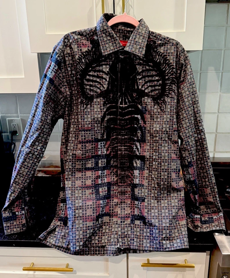 Camisa de vestir Christian Lacroix Homme de algodón con escorpión para hombre talla 44/17,5 Foto 1 de 4