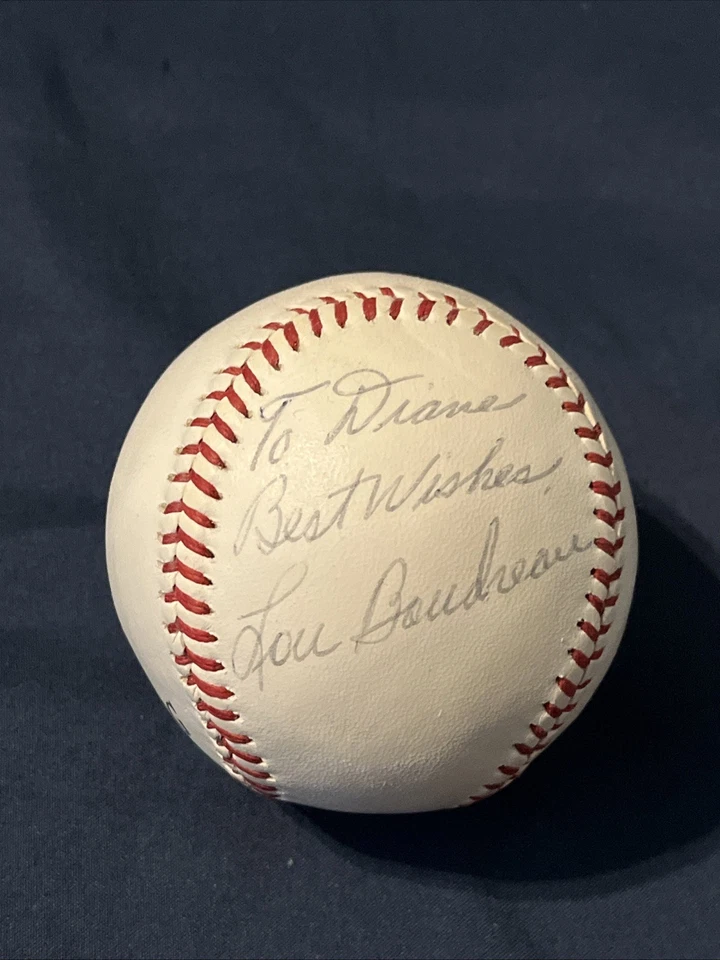Lou Boudreau *FIRMADO* Spalding PRO Béisbol - Indios Medias Rojas Cachorros - Salón de la fama Foto 1 de 4