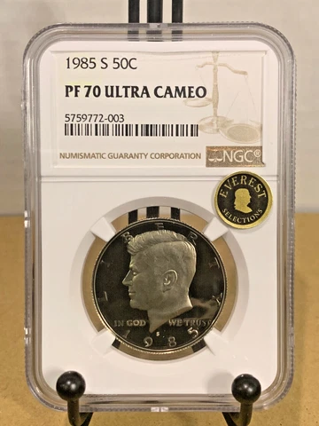 1985-S Kennedy Half Dollar NGC PF70UCAM Everest #5759772-003 Cover
