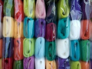 Assorted colours* Pure Merino Wool Tops Needle Felting bundle 12 colours, 60 g - Picture 1 of 67