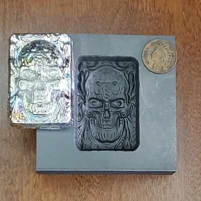 Cool Skull Bar3D Graphite Mold for Gold Silver Copper Melting Casting  - Image 1 of 2