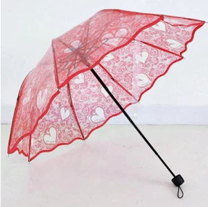 girls umbrella red hearts  - Picture 1 of 3