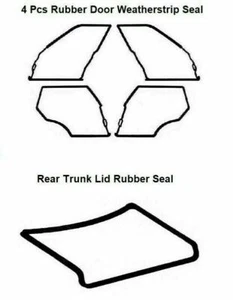 For BMW E34 5 SERIES 1988-1996 4 DOOR SEDAN DOOR and Rear Trunk Lid Rubber Seal - Picture 1 of 4