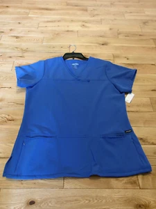 NWT $45 JOCKEY SCRUB TOP COLOR BRT BLUE SIZE LG - Picture 1 of 1