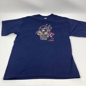 Rapife womens tee shirt Blue XL Floral - Picture 1 of 8