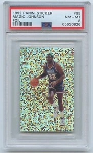 1992 Panini Sticker #95 MAGIC JOHNSON FOIL  PSA 8 NM-MT  .. Los Angeles Lakers - Picture 1 of 2