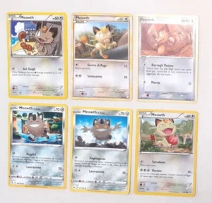 LOTTO di n°6 carte diverse CARDS POKEMON PERSONAGGIO MEOWTH (come da foto) - Picture 1 of 2