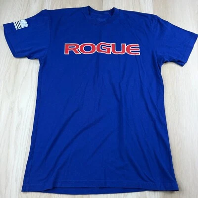 Camiseta Rogue Para Hombres Azul Manga Corta Cuello Redondo Básica Fitness Cómoda Talla Mediana Foto 1 de 4