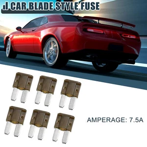 6pcs 7.5A 7.5Amp Car Mini Blade Fuse for Boat Truck RV Replacement Fuse Brown - Picture 1 of 6