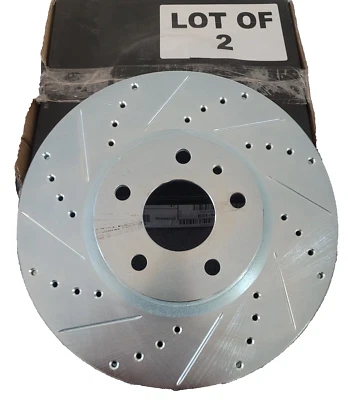 Drilled & Slotted Disc Brake Rotors for Ford Fusion & Lincoln MKZ DFC 631-54259R - Image 1 of 2