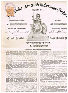 Berlinische Feuer-Versicherungs-Anstalt Berlin Zehlendorf Police Dokument 1904 - Bild 1 von 8