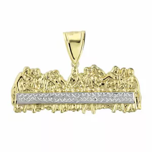 1 1/2" Apostles Last Supper Pendant Textured Bonded 1/10th 10k Yellow White Gold - Picture 1 of 3