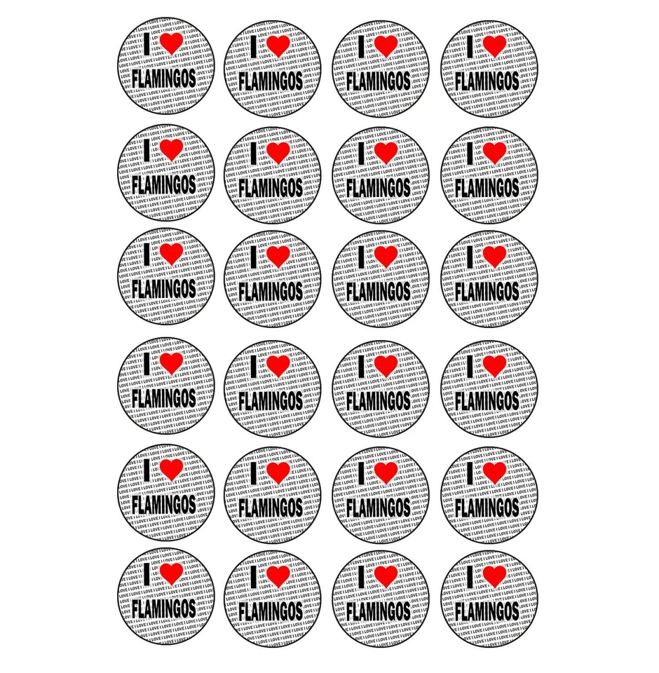 AK GIFTSHOP I Love Flamingos 24 Stickers - Craft Reward Party Bag Stocking Fillers