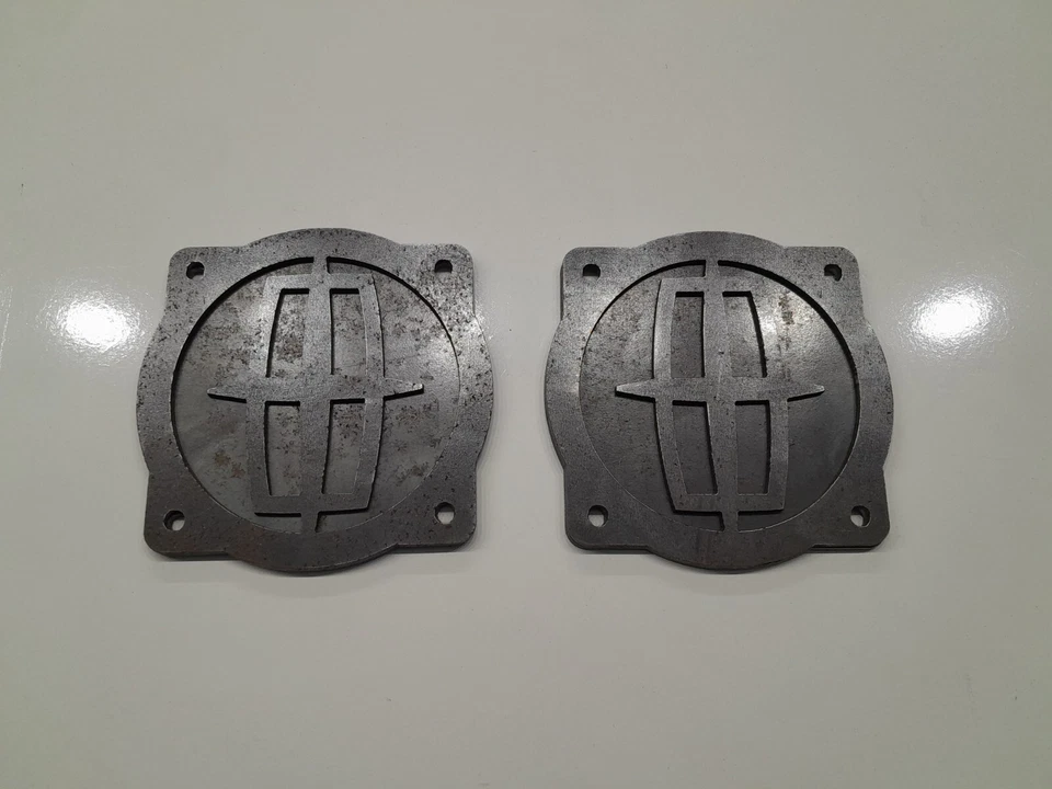 1 Pair Lowrider Hydraulics Pump Backing Plates Double Layer 3D Lincoln Logo  Foto 1 de 1