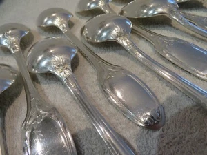 1900 silver-plated 12 soup spoons Christofle Marie Antoinette Louis XVI 21,4cm - Picture 1 of 11