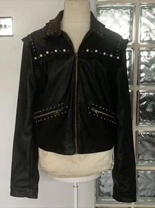ASOS faux leather stud & Pearl jacket new no tags size U.K. 8 EU 36 - Picture 1 of 5