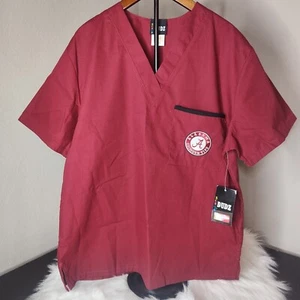 Scrub Dudz Alabama Crimson Tide Unisex Nurse Medical Scrub Top Size Large - Picture 1 of 5