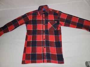 Vintage Connectors Plaid Red Gray Button Up - Boys Youth 12-14 1980s 80s M Ranch - Picture 1 of 9