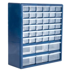 Plastic Storage Drawers 42 Compartment Organizer Wall Mount Desktop Durable New - Picture 1 of 7