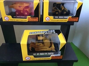 Lot Of 3 Norscot Construction Mini Diecast Vehicle Cat, Tractor, Loader, Truck - Picture 1 of 5