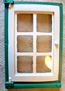 Vintage Dolls House DIY - Caroline's Home Single Panelled Glazed Green Window #2 - Picture 1 of 1