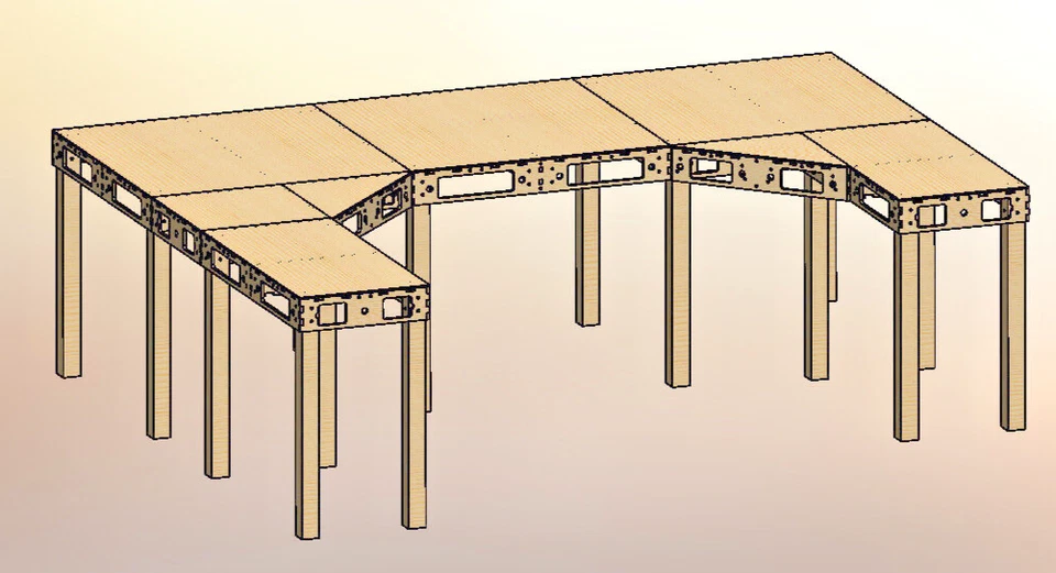 Modellbahn Unterbau Modulbauweise Spanten Rastermass 450 mm - Bild 1 von 4