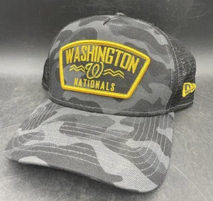 Men's Charcoal Washington Nationals Tonal Camo Convoy Trucker Snapback Hat - Picture 1 of 10